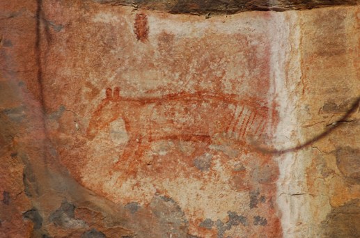 Thylacine_rock_art_at_Ubirr