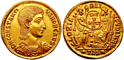 Solidus-Constantius_Gallus-thessalonica_RIC_149